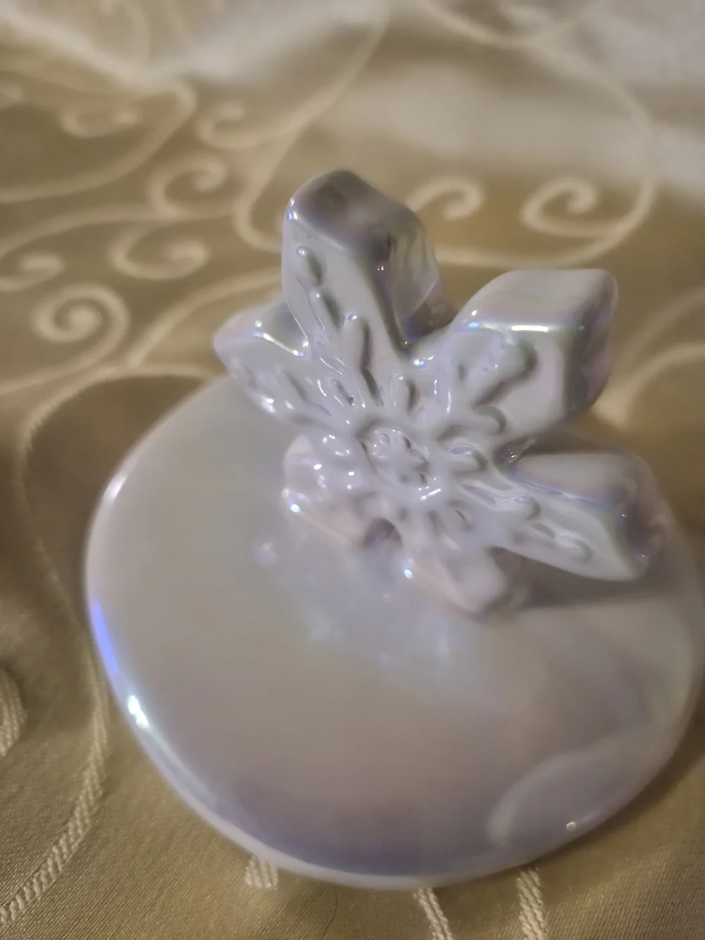 Rae Dunn Iridescent Pastel 'WHITE CHRISTMAS' Mug with Snowflake Lid